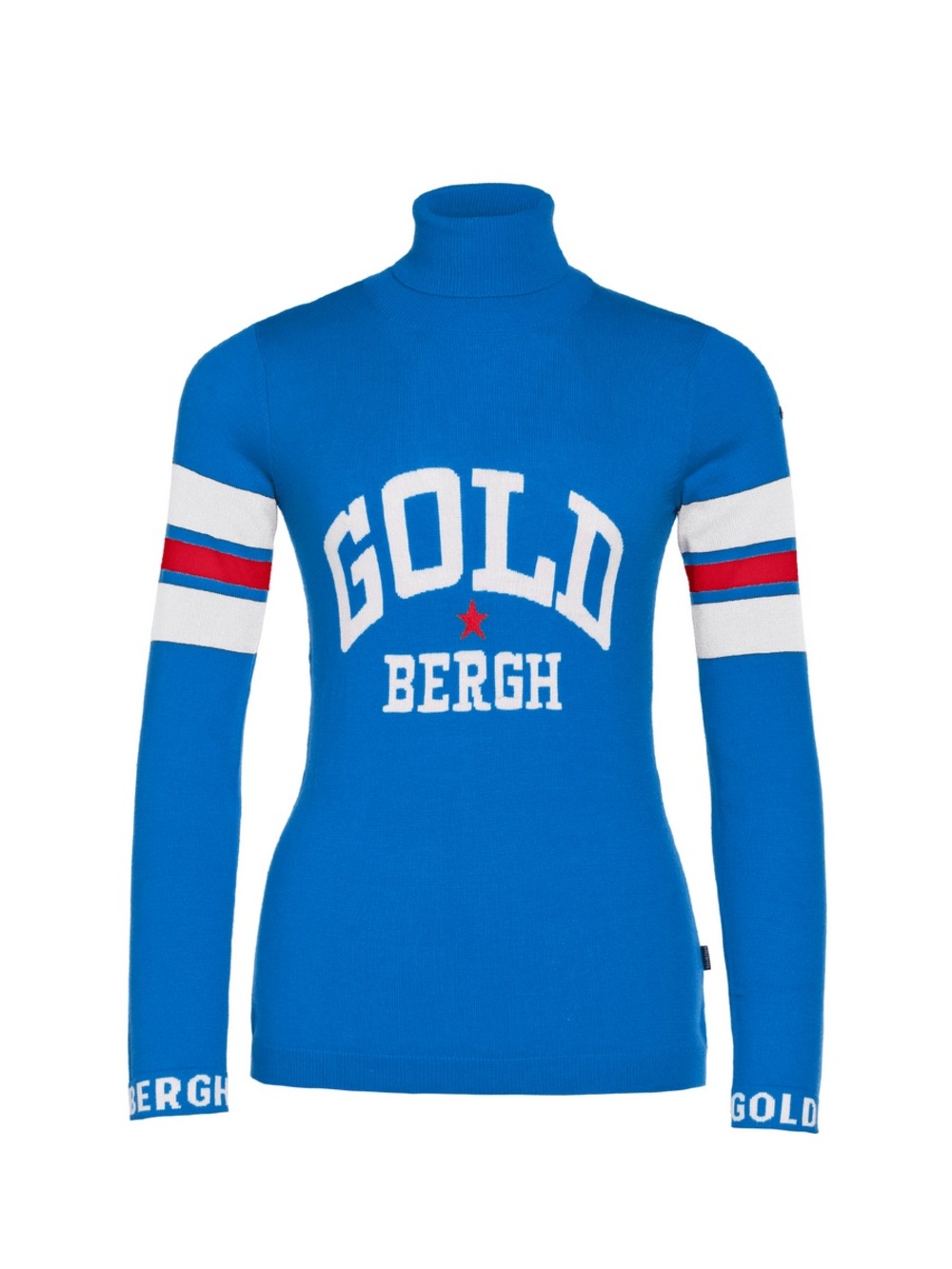 Sveter Goldbergh Biscuit Long Sleeve Knit Sweater Electric Blue Logo Turtleneck